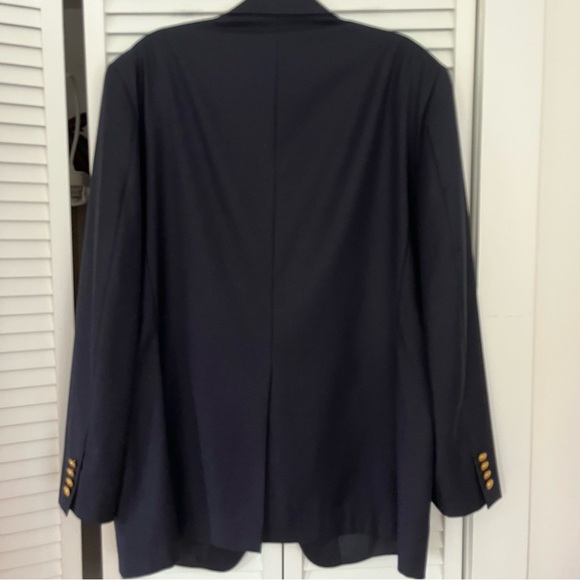 Lauren Ralph Lauren Gold Button Navy Blue Blazer Sz 44L - Picture 5 of 5